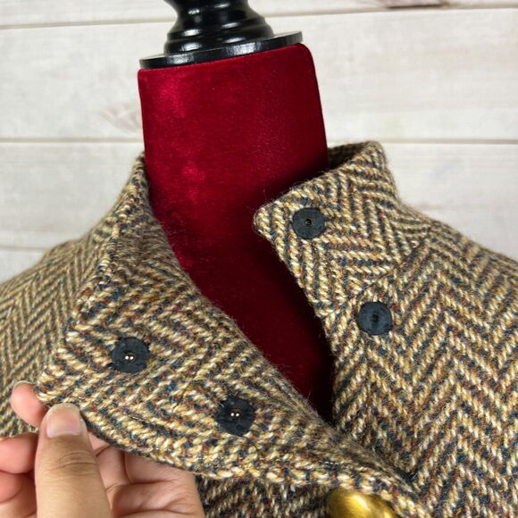 VTG Cape Shawl Wrap One Size Bolero Woven Tweed - Picture 12 of 13